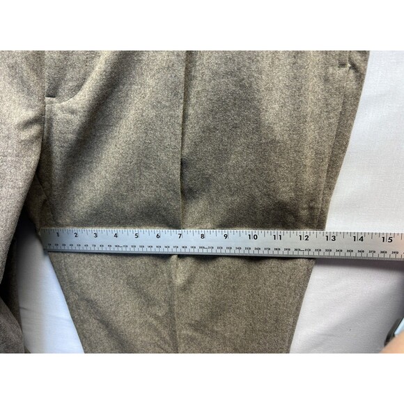 Brooks Bros 346 Madison Men’s Wool Dress Pants 36x34 Pleated Cuffed Dark Taupe - Picture 5 of 8